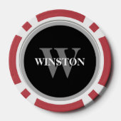 Monogram Serif Schriftart Classic Elegant Pokerchips (Rückseite)