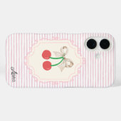 Monogram Shabby Chic border Sweet Pinky Kirsche Case-Mate iPhone Hülle (Rückseite (Horizontal))