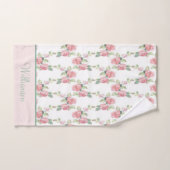 Monogram Shabby Chic Hütte Core Pink Floral Badhandtuch Set (Handtuch)