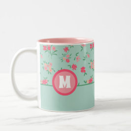 Monogram Shades Pink Dainty Blume Zweifarbige Tasse