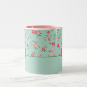 Monogram Shades Pink Dainty Blume Zweifarbige Tasse (Mittel)