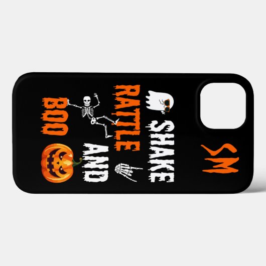 Monogram Shake, Rattle, Boo Fun Skelett Halloween Case-Mate iPhone Hülle (Rückseite (Horizontal))