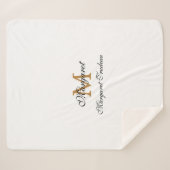 Monogram Sherpa Blanket with Custom Name Sherpadecke (Vorderseite (Horizontal))