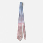 Monogram Shimmery Rose Gold und Baby Blue Ombre Krawatte (Vorderseite)