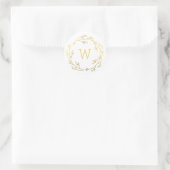 Monogram Shiny Wreath-Aufkleber Runder Aufkleber (Tasche)