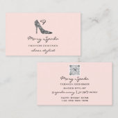 Monogram Shoes Black Glitzer Heelses Logo Shop QR Visitenkarte (Vorne/Hinten)