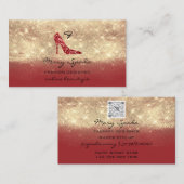 Monogram Shoes RedGold Glitzer Heels Logo QR Code Visitenkarte (Vorne/Hinten)
