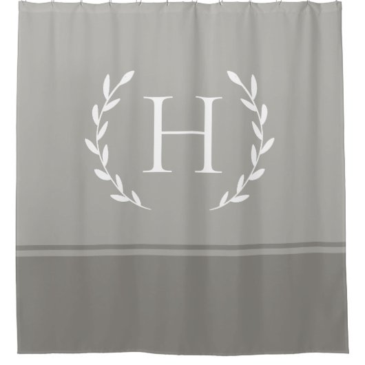 Monogram Shower Curtain - Elegant Initial Bathroom Duschvorhang (Vorderseite)