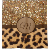 Monogram Shower Vorhang Mit Monogramm Gold Leopard (Vorderseite)