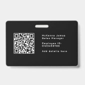 Monogram-Sicherheits-ID-Namensschild QR-Code Ausweis (Rückseite)