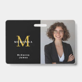 Monogram-Sicherheits-ID-Namensschild QR-Code Ausweis (Vorderseite)