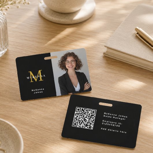 Monogram-Sicherheits-ID-Namensschild QR-Code Ausweis