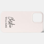 Monogram-Signatur Handgeschriebenes Script Rosa Case-Mate iPhone Hülle (Rückseite (Horizontal))