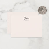 Monogram-Signatur Handgeschriebenes Script Rosa Mitteilungskarte (Vorderseite/Rückseite Beispiel)