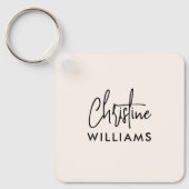 Monogram-Signatur Handgeschriebenes Script Rosa Schlüsselanhänger (Vorderseite)