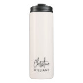 Monogram-Signatur Handgeschriebenes Script Rosa Thermosbecher (Vorderseite)