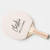 Monogram-Signatur Handgeschriebenes Script Rosa Tischtennis Schläger (Seitenansicht)