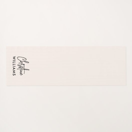 Monogram-Signatur Handgeschriebenes Script Rosa Yogamatte (Rückseite (Horizontal))