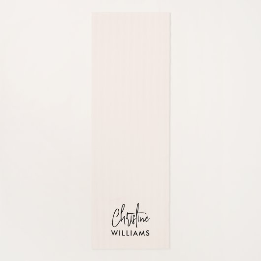 Monogram-Signatur Handgeschriebenes Script Rosa Yogamatte (Rückseite)