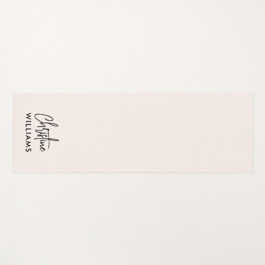 Monogram-Signatur Handgeschriebenes Script Rosa Yogamatte (Vorderseite (Horizontal))