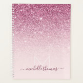 Monogram signatur script blush pink template planer (Vorderseite)