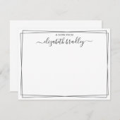 Monogram Signature Girly Script vom Schreibtisch d Dankeskarte (Vorne/Hinten)