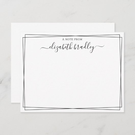 Monogram Signature Girly Script vom Schreibtisch d Dankeskarte (Vorne/Hinten)