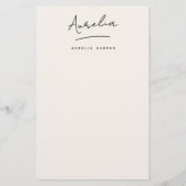 Monogram Signature Neutral Simple Personalisiert Briefpapier (Vorderseite)