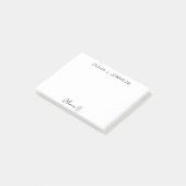 Monogram Signature Script Minimalistisch Post-it Klebezettel (angewinkelt)