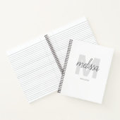 Monogram Signature Script Name Minimalistisch Chic Notizblock (Innenseite)