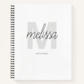 Monogram Signature Script Name Minimalistisch Chic Notizblock (Vorderseite)