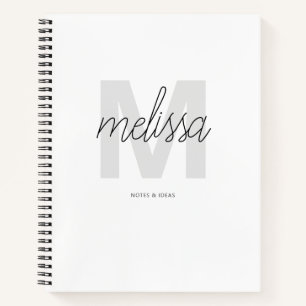 Monogram Signature Script Name Minimalistisch Chic Notizblock