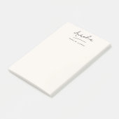 Monogram Signature Simple Modern Feminine Ivory Post-it Klebezettel (angewinkelt)