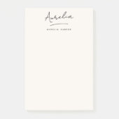 Monogram Signature Simple Modern Feminine Ivory Post-it Klebezettel (Vorderseite)