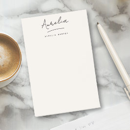 Monogram Signature Simple Modern Feminine Ivory Post-it Klebezettel