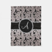 Monogram silber Glitzer Volleyballspieler Fleecedecke (Vorderseite)