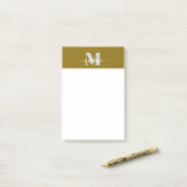 Monogram Silber White Gold Color Personal Post-it Klebezettel (Auf Schreibtisch)