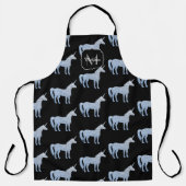 Monogram, silberblaue Glitzern-Muster Schürze (Vorderseite)