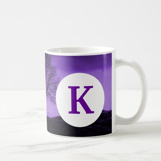 Monogram-Silhouette für kundenspezifische Bedrucku Kaffeetasse (Rechts)