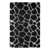 Monogram Silver and Black Giraffe Pattern Mini Klemmbrett (Rückseite)
