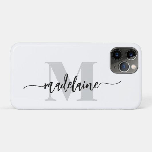 Monogram Silver Black Case-Mate iPhone Hülle (Rückseite (Horizontal))
