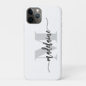 Monogram Silver Black Case-Mate iPhone Hülle (Rückseite)