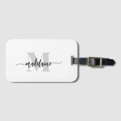 Monogram Silver Black Gepäckanhänger (Vorderseite (Horizontal))