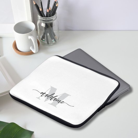 Monogram Silver Black Laptopschutzhülle