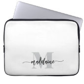 Monogram Silver Black Laptopschutzhülle (Vorderseite)
