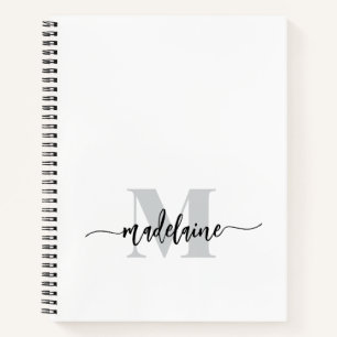 Monogram Silver Black Notizblock