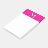 Monogram Silver Black Pink Color Personal Post-it Klebezettel (angewinkelt)