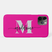Monogram Silver Black Pink Personal Case-Mate iPhone Hülle (Rückseite (Horizontal))