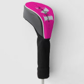 Monogram Silver Black Pink Personal Golf Headcover (angewinkelt)