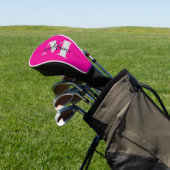 Monogram Silver Black Pink Personal Golf Headcover (In SItu)
